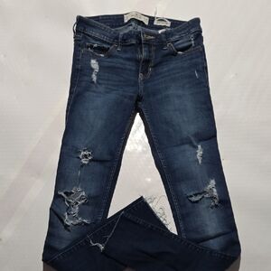 Hollister Dark Blue Ripped Skinny Jeans